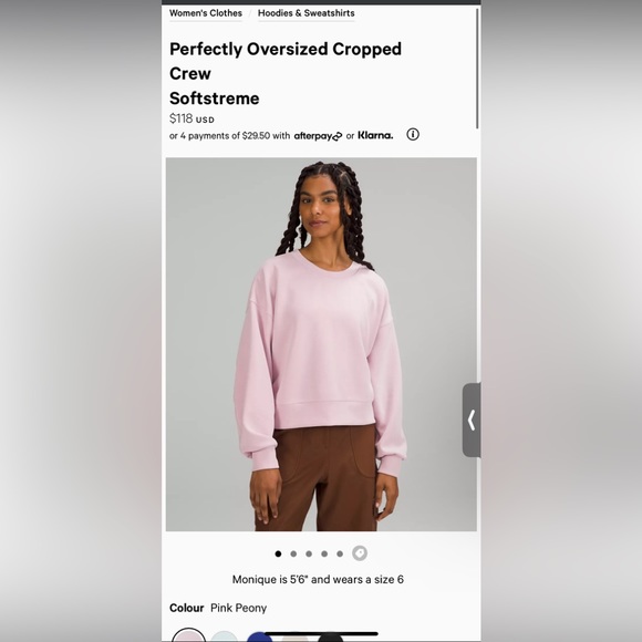 NWT Lululemon Oversized Cropped Crew 💗 - Picture 7 of 7